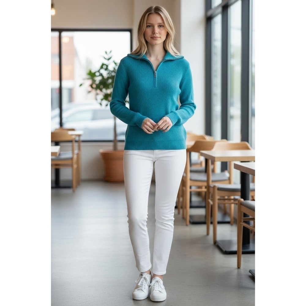Polo Ralph Lauren CLASSIC SOLID 1/4 Zip Pullover Turquoise Size L